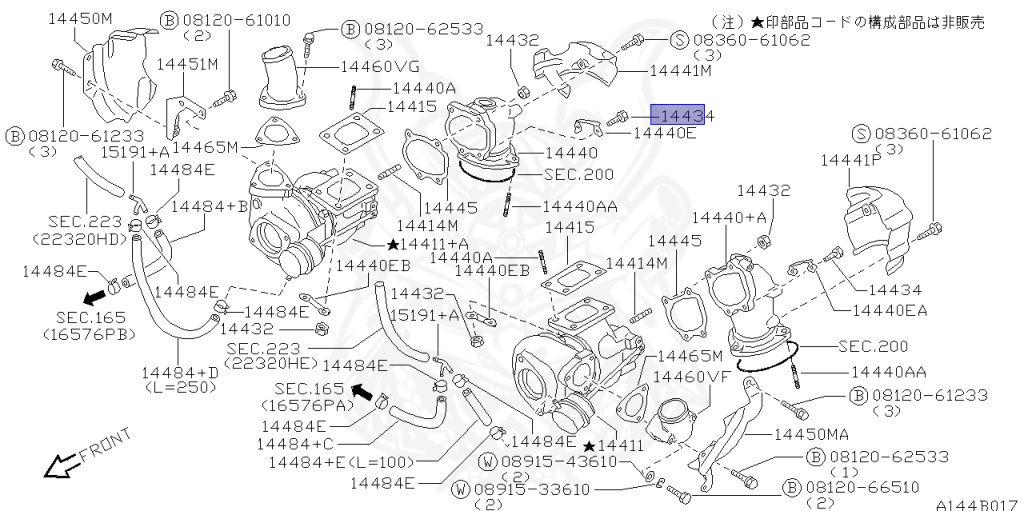 14434-V0301 - Nissan - Bolt Turbocharger - Nengun Performance