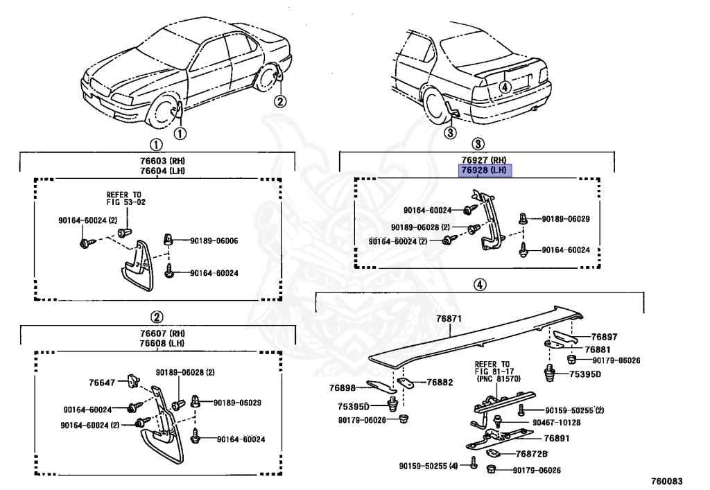 76928-39015 - Toyota - Protecter, Rear Mudguard, Lh - Nengun