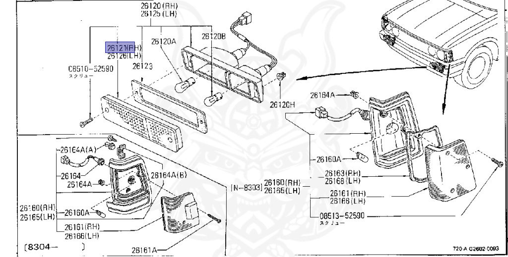 Nissan - Datsun - 720 - 1979 - DELUXE TYPE - CONVERTIBLE(CV) - 2 WHEEL DRIVE(2WD) - 4 SPEED T/M COLUMN SHIFT(R4) - J16S