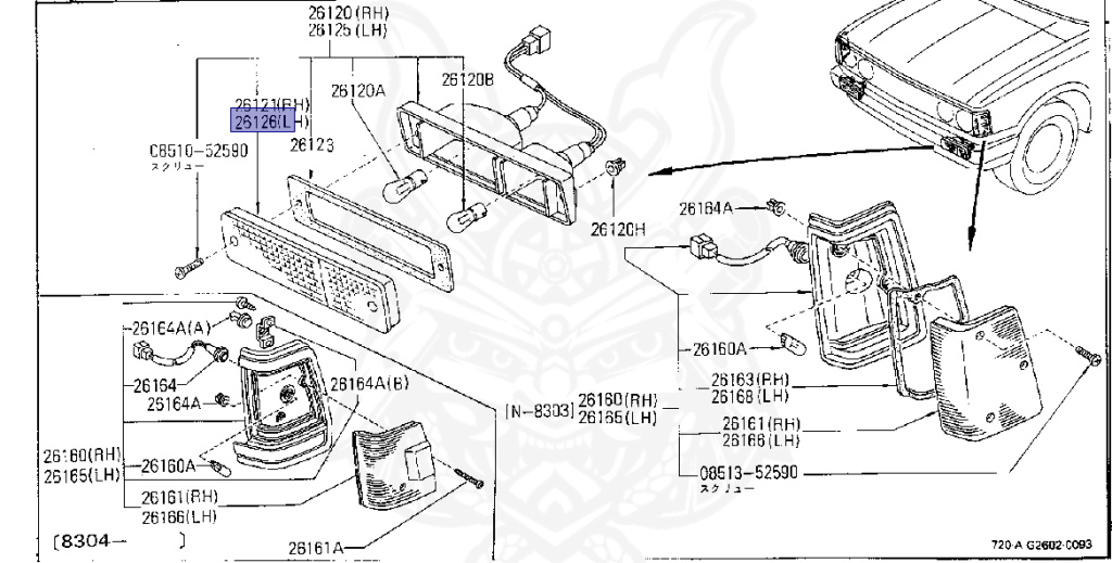 Nissan - Datsun - 720 - 1979 - DELUXE TYPE - Guard Truck (TL) - 2 WHEEL DRIVE(2WD) - 4 SPEED T/M COLUMN SHIFT(R4) - J16S
