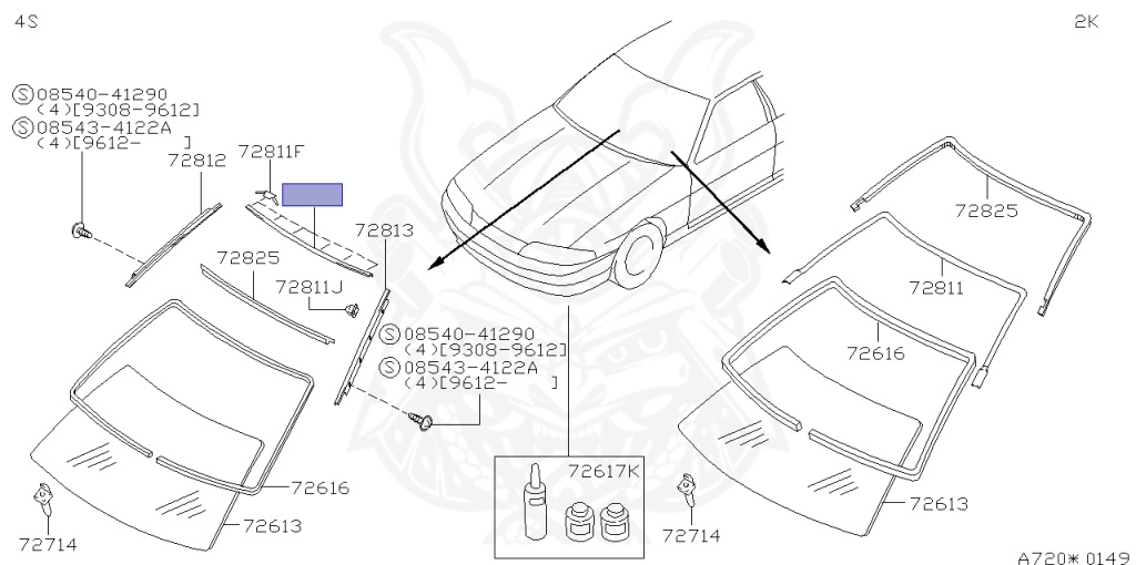 72752-22U00 - Nissan - Molding, Windshield Center - Nengun Performance