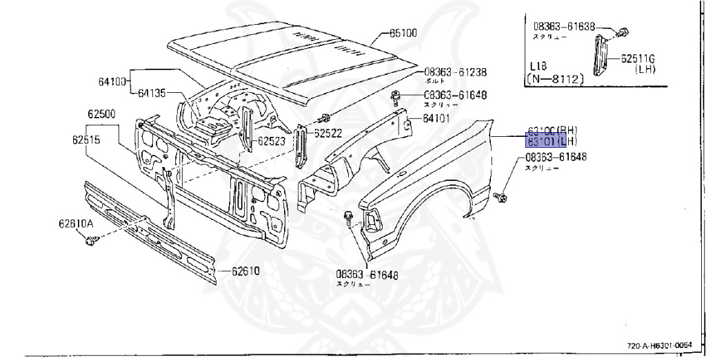 Nissan - Datsun - 720 - 1982 - DELUXE TYPE - CONVERTIBLE(CV) - 2 WHEEL DRIVE(2WD) - 4 SPEED T/M COLUMN SHIFT(R4) - SD22