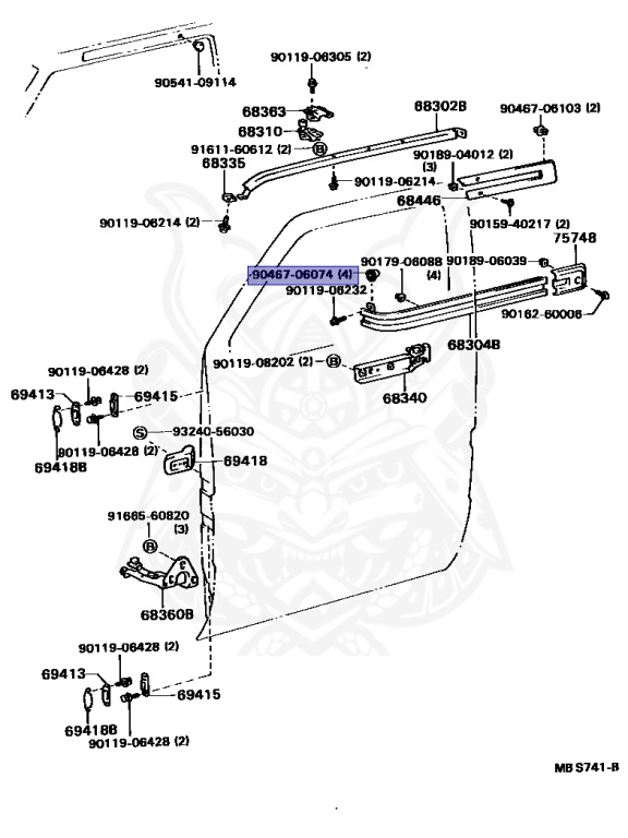 90467-06074 - Toyota - Clip (for Cowl Side Trim) - Nengun Performance