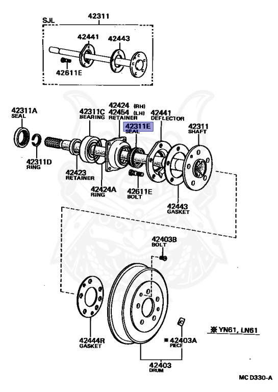 90313-48001 - Toyota - Seal, Oil (for Rear Axle Shaft Outer