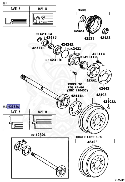 90313-48001 - Toyota - Seal, Oil (for Rear Axle Shaft Outer