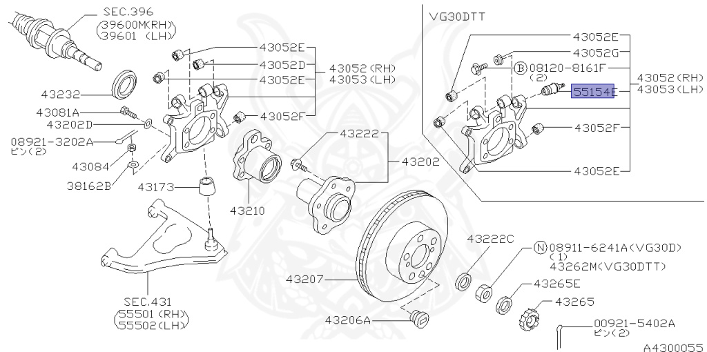 55154-30P00 - Nissan - Ball Geometry Assembly, Rear Axle - Nengun