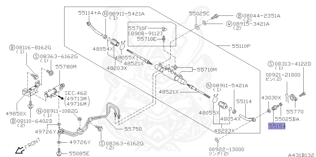 55154-30P00 - Nissan - Ball Geometry Assembly, Rear Axle - Nengun