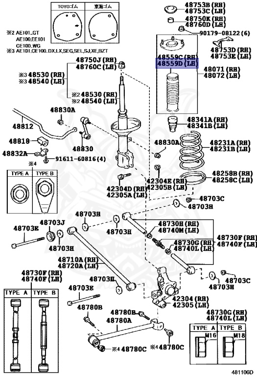 Toyota - Corolla - AE101 - 1993 - SE-G TYPE - 4-DOOR(SEDAN) - Manual - 4AFE
