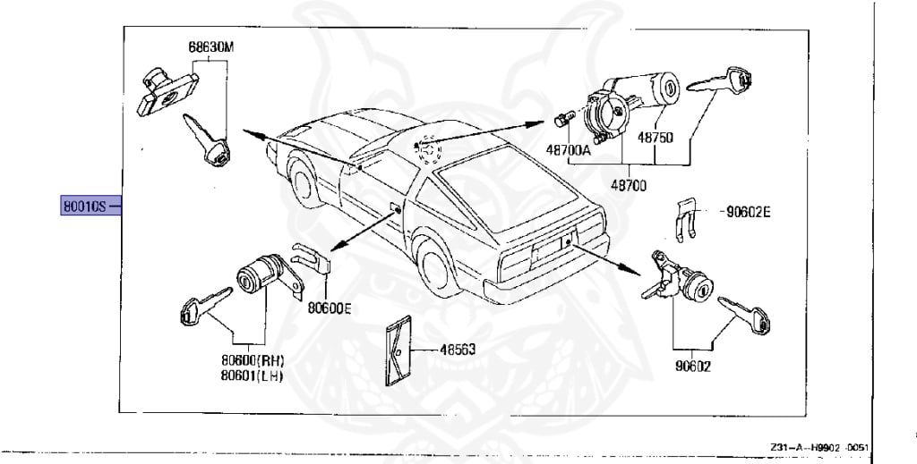 Nissan - Fairlady Z - Z31 - 1984 - ZX - AUTOMATIC TRANSMISSION(AT) - T-bar roof (KZ#) - VG30T