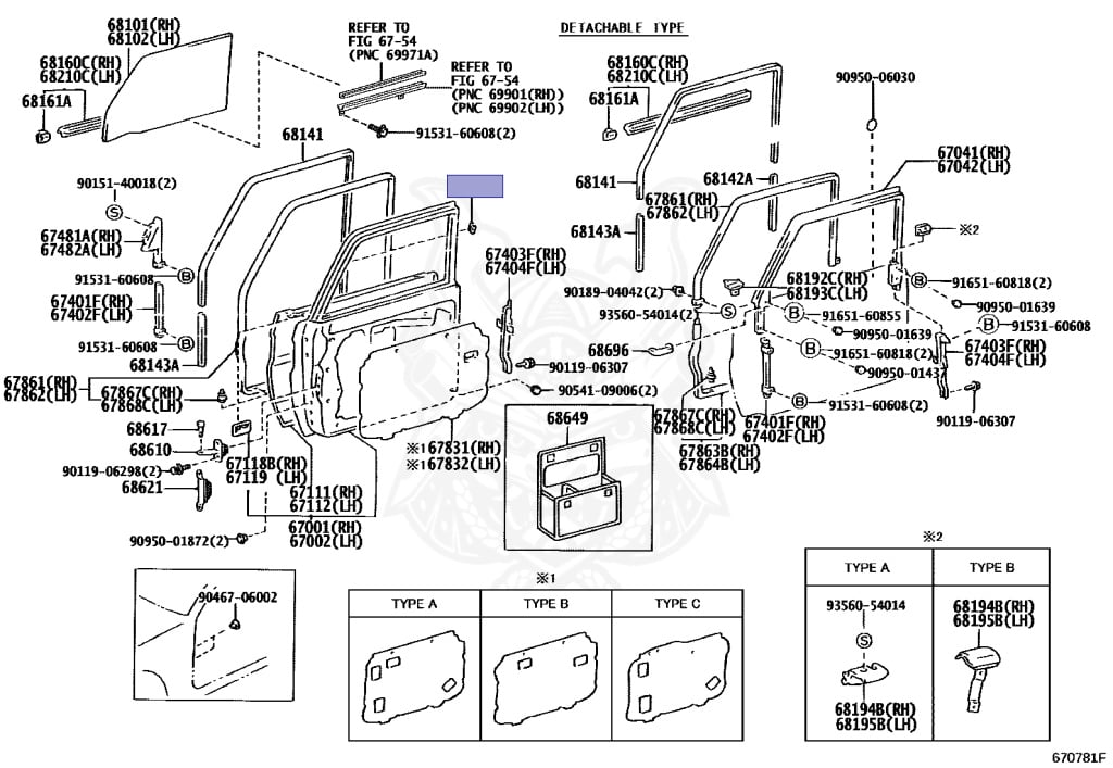ユウ 62367-10010 - Toyota - Clip, Door Window Glass - Nengun Performance