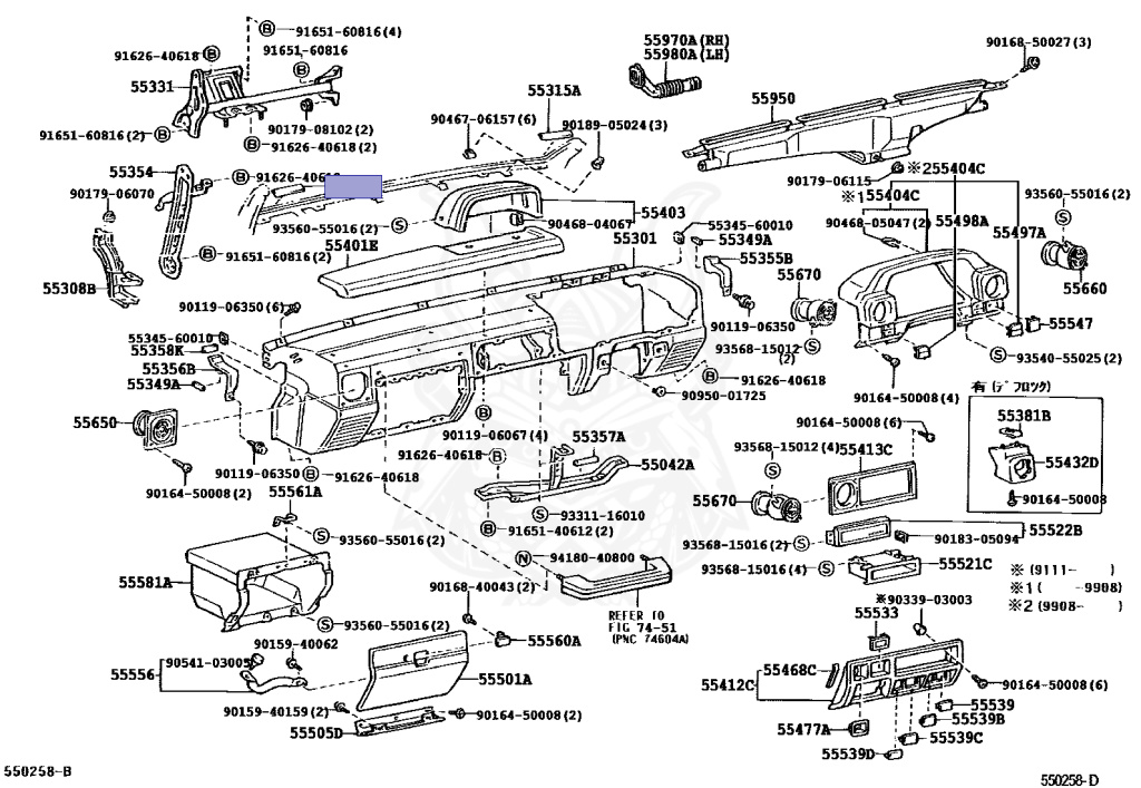 に  55315-60050 - Toyota - Spacer, Instrument Panel, No.1 - Nengun