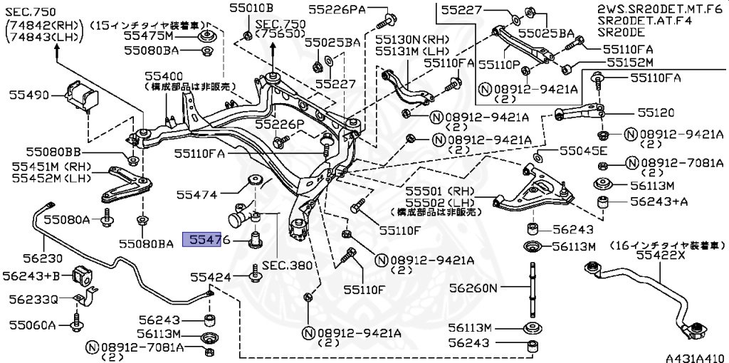 Nissan - Silvia - S15 - 1999 - SEDAN - HARDTOP(K) - AUTOMATIC-FLOOR SHIFT(AT.F4) - TWO WHEELS STEERING(2WS) - SR20DE