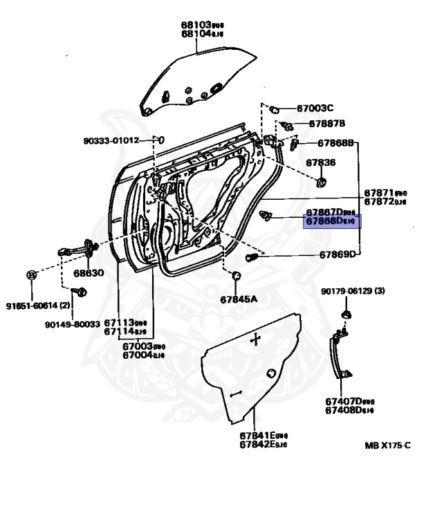 A REAR DOOR PANEL & GLASS / toyota | part list｜JP-CarParts.com