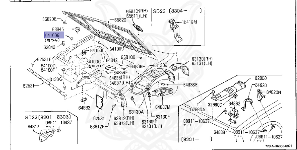 Nissan - Datsun - 720 - 1981 - GL TYPE - KING CAB(KC) - 2 WHEEL DRIVE(2WD) - 4 SPEED T/M COLUMN SHIFT(R4) - L18S
