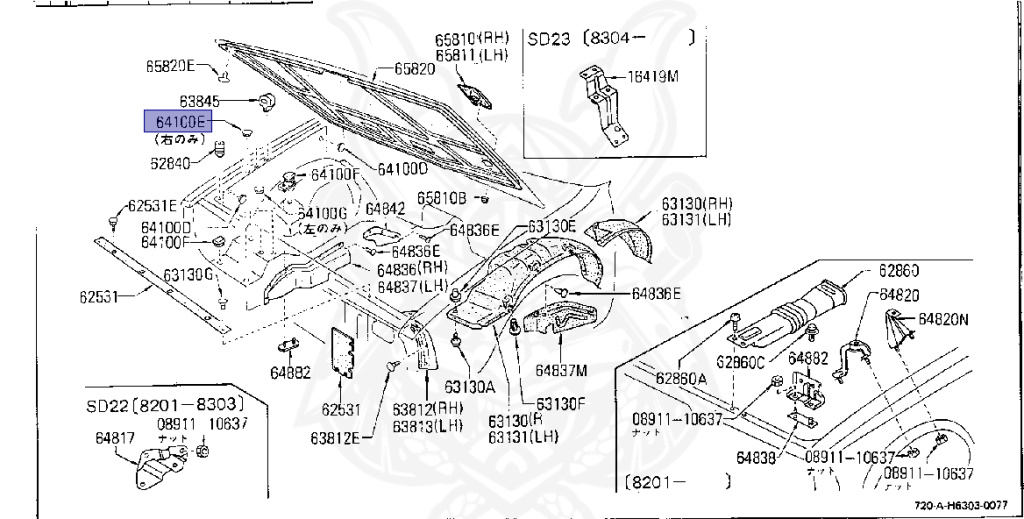 Nissan - Datsun - 720 - 1984 - DELUXE TYPE - CONVERTIBLE(CV) - 2 WHEEL DRIVE(2WD) - 4 SPEED T/M COLUMN SHIFT(R4) - Z18S
