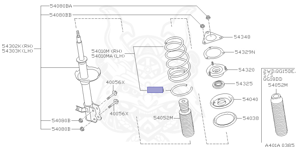 55018-4M400 - Nissan - Rubber Seat, Coil Spring Front - Nengun