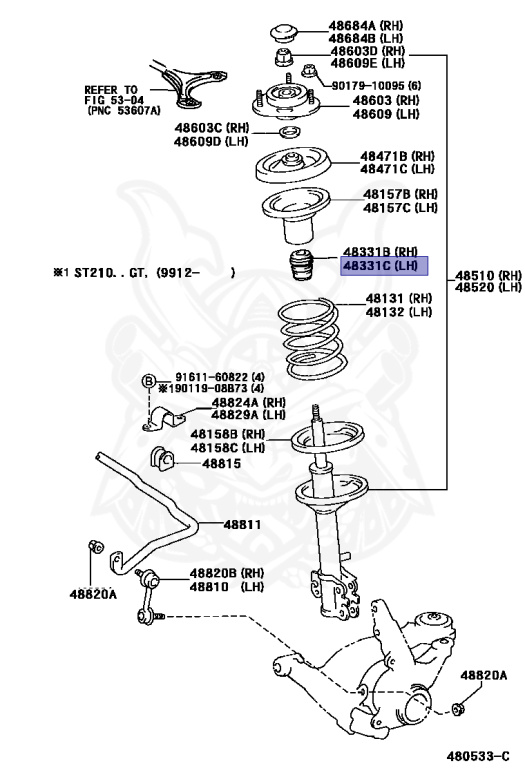 Toyota - Caldina GT-T - ST215W - 1998 - GT-T TYPE - WAGON - Automatic - 3SGTE