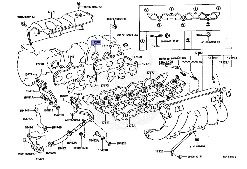 17278-88410 - Toyota - Gasket, Turbo To Exhaust Manifold - Nengun