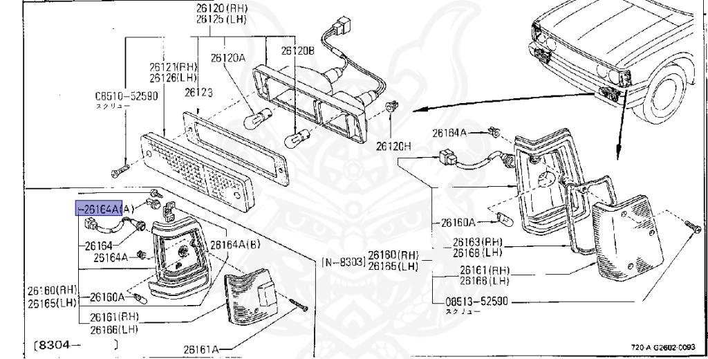 Nissan - Datsun - 720 - 1985 - DELUXE TYPE - DOUBLE CAB(WC) - 2 WHEEL DRIVE(2WD) - Column Manual 5th (R5) - SD23