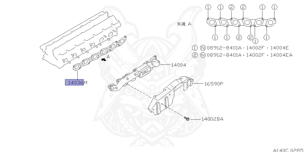 14036-21U00 日産純正パーツ　ガスケット 14036-21U00 - Nissan - Exhaust Manifold Gasket A - Nengun Performance