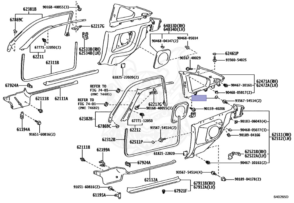 90950-01503-C0 - Toyota - Plug, Hole (for Deck Trim Rear Cover