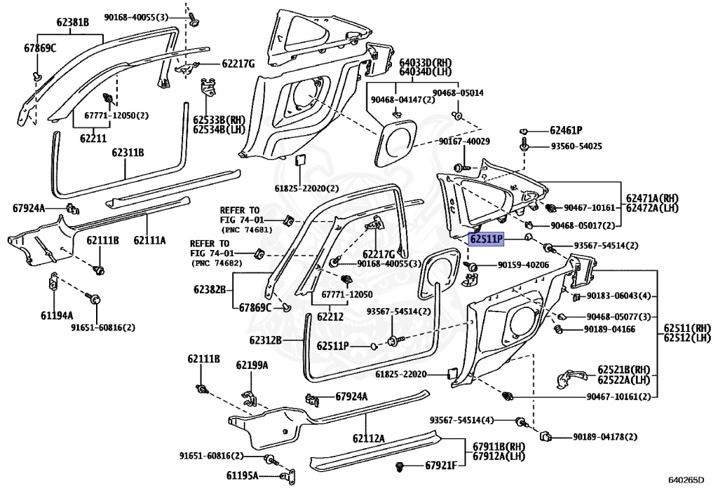 90950-01503-C0 - Toyota - Plug, Hole (for Deck Trim Rear Cover