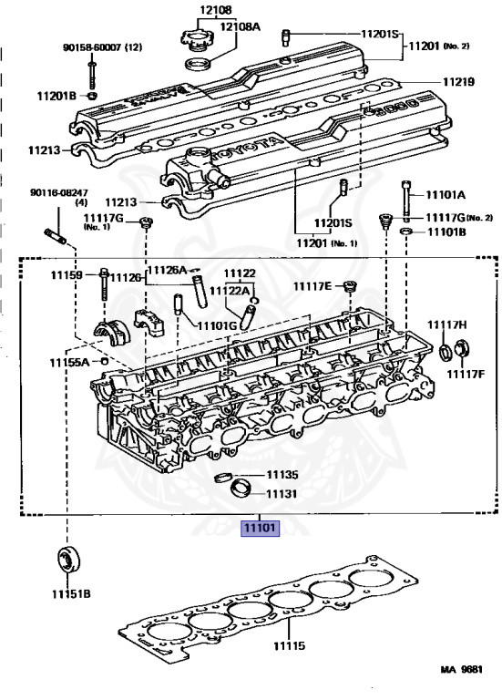 Toyota - Crown - MS135 - 1990 - SUPER SALOON EXTRA TYPE - HARDTOP - Automatic - 7MGE