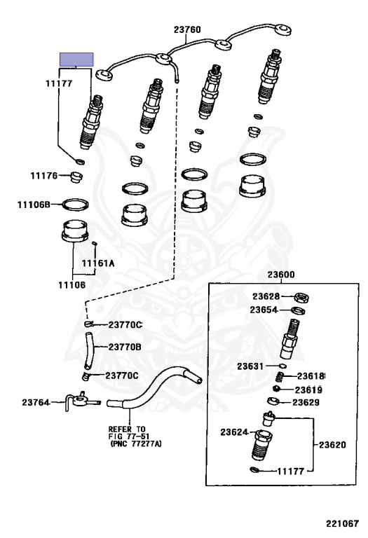 23600-69105 - Toyota - Holder & Nozzle Set, Nozzle - Nengun