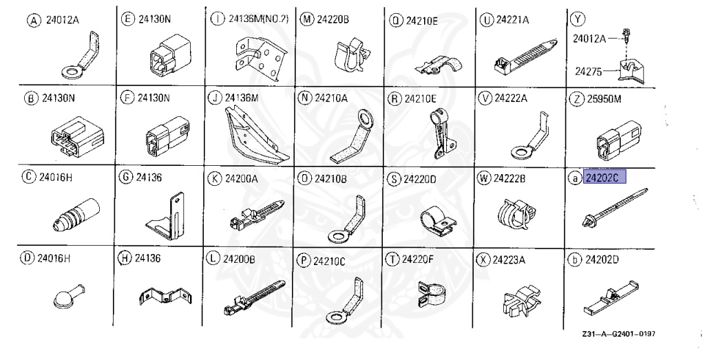 24225-89964 - Nissan - Clip, Wiring House - Nengun Performance