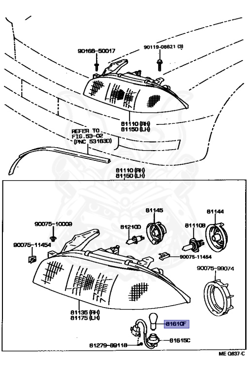 90981-13036 - Toyota - Bulb (for Parking & Clearance Lamp