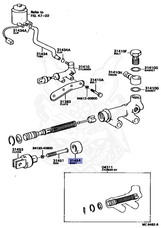 31454-14010 - Toyota - Boot, Clutch Master Cylinder - Nengun