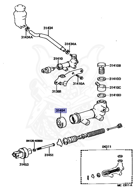 31454-14010 - Toyota - Boot, Clutch Master Cylinder - Nengun