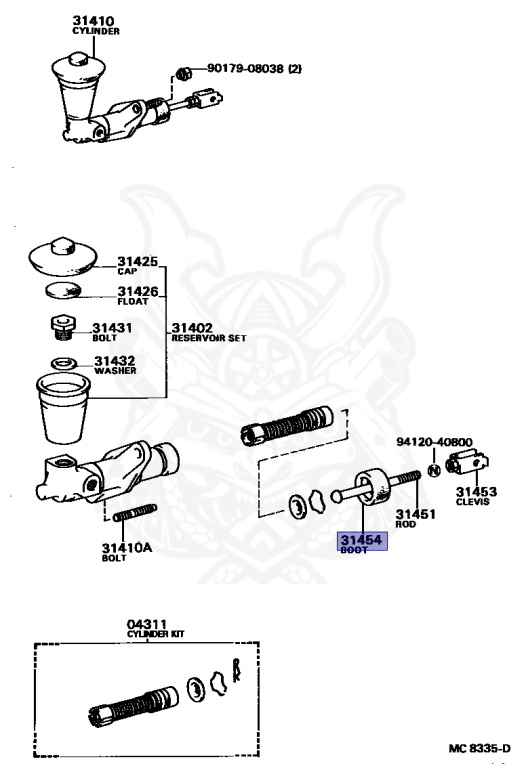 31454-14010 - Toyota - Boot, Clutch Master Cylinder - Nengun