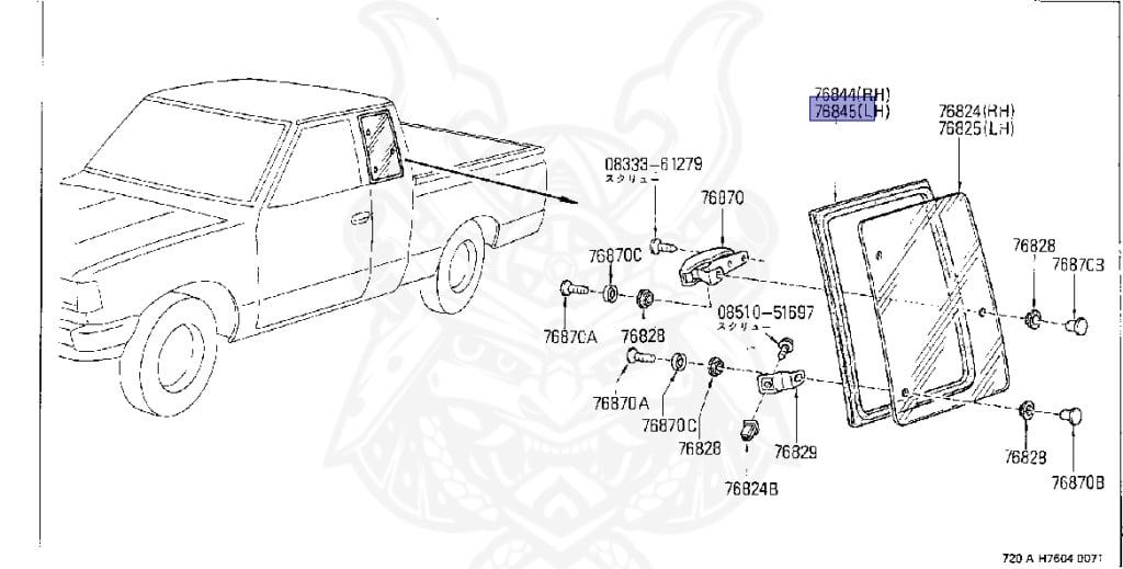 Nissan - Datsun - 720 - 1980 - DELUXE TYPE - Teisho Track (TL) - 2 WHEEL DRIVE(2WD) - 4 SPEED T/M COLUMN SHIFT(R4) - J16S