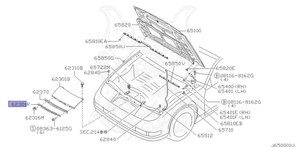 62340-30P00 - Nissan - Support Assembly, Finisher - Nengun Performance