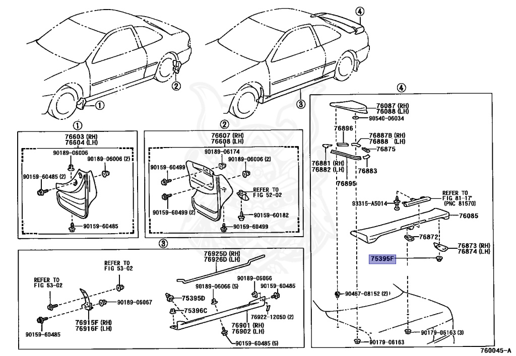 75395-12090 - Toyota - Clip, Outside Moulding, No.1 - Nengun