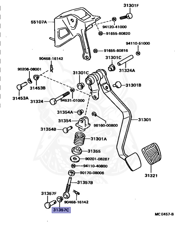 「Road to A」 90386-10019 - Toyota - Bush (for Clutch Pedal Spring Seat