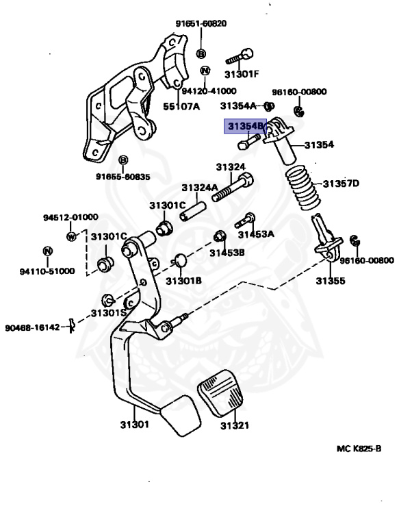 k 90249-10127 - Toyota - Pin, w/ Hole (for Clutch Pedal Spring Seat