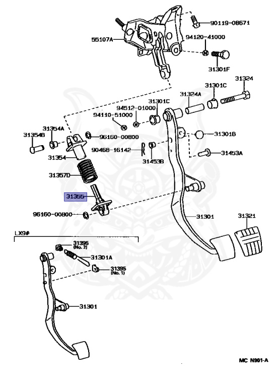31355-20030 - Toyota - Seat, Clutch Pedal Spring, Lower - Nengun