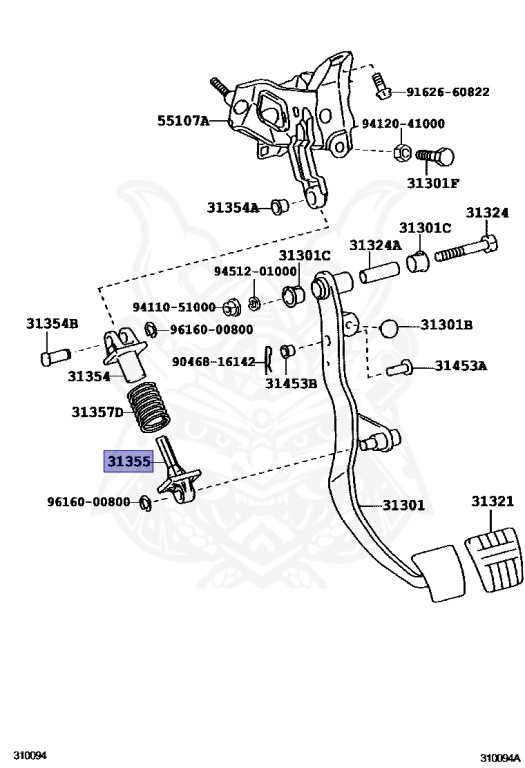 31355-20030 - Toyota - Seat, Clutch Pedal Spring, Lower - Nengun