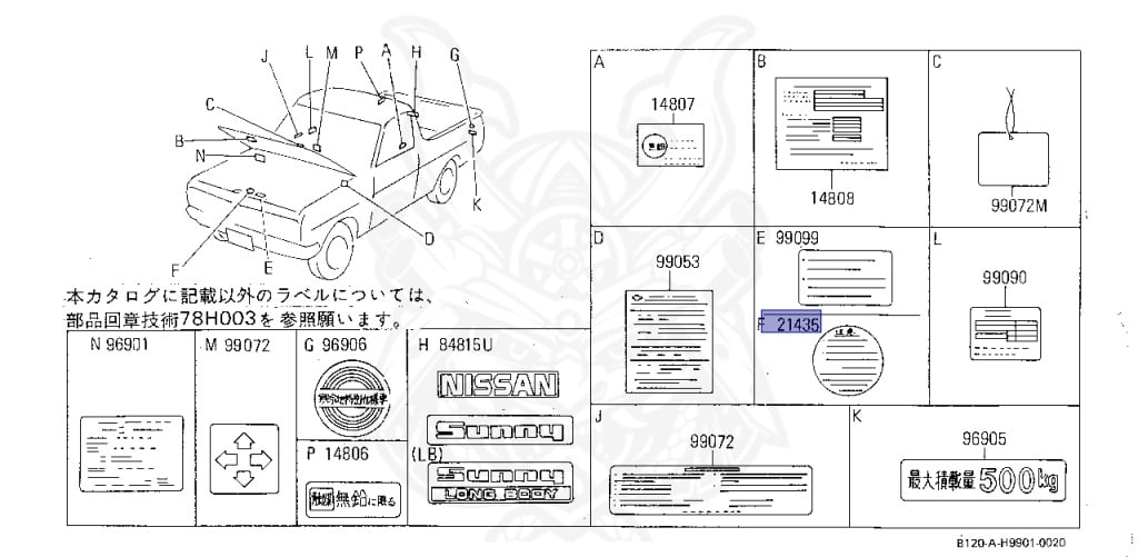 Nissan - Sunny - B120 - 1985 - DELUXE TYPE - MANUAL TRANSMISSION(MT) - A12S