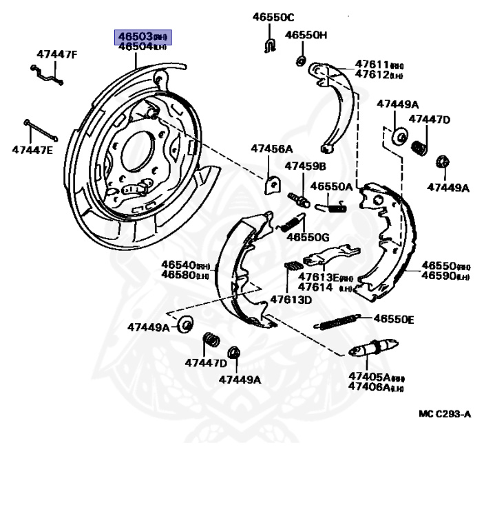 46503-20010 - Toyota - Plate Sub-assy, Parking Brake, Rh