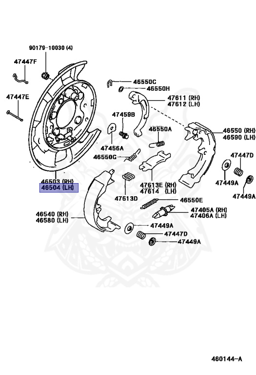 プレート 46504-20010 - Toyota - Plate Sub-assy, Parking Brake, Lh