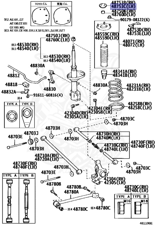 Toyota - Corolla - EE101 - 1995 - XE TYPE - 4-DOOR(SEDAN) - Manual - 4EFE