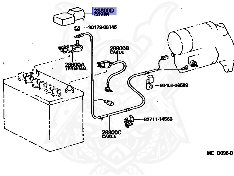82821-12190 - Toyota - Cover, Connector (for Battery Terminal
