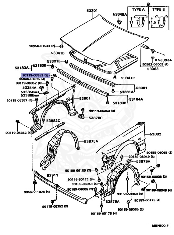 Toyota - Carina - AT170 - 1990 - SIDE GLASS - SEDAN - Manual - 5AFE