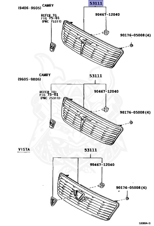53101-32270 - Toyota - Grille, Radiator - Nengun Performance