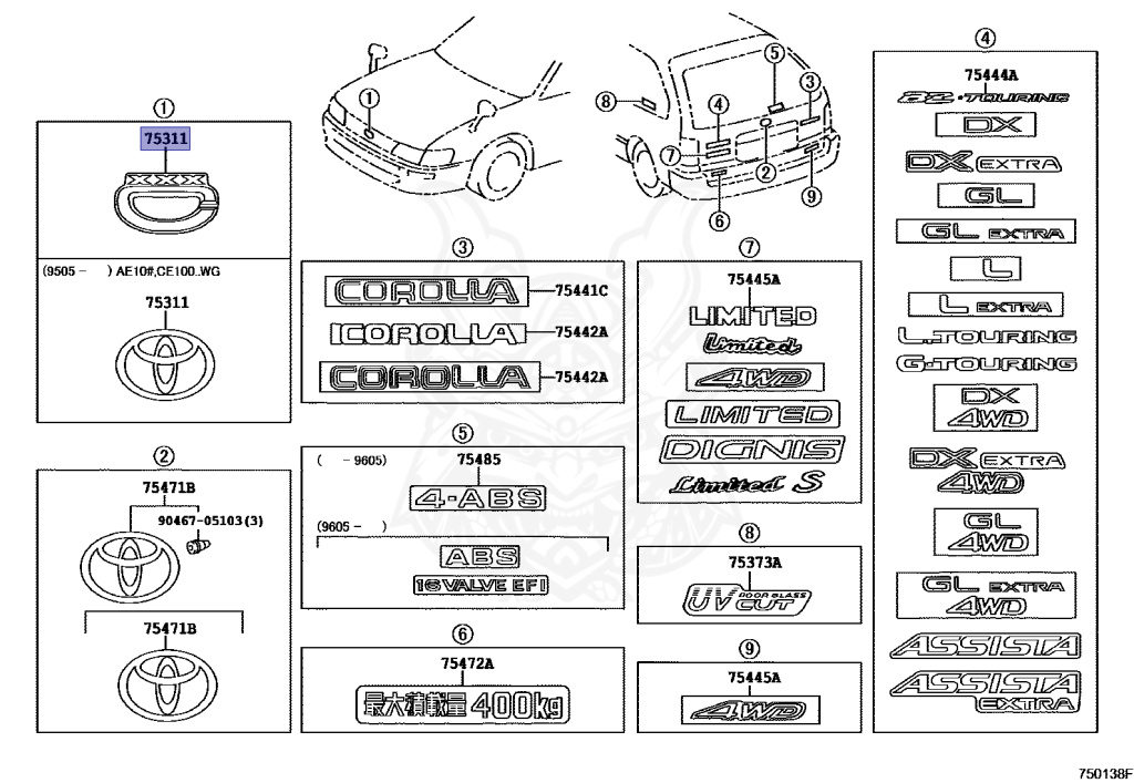 Toyota - Corolla - AE100G - 1993 - G TOURING TYPE - WAGON - Automatic - 5AFE