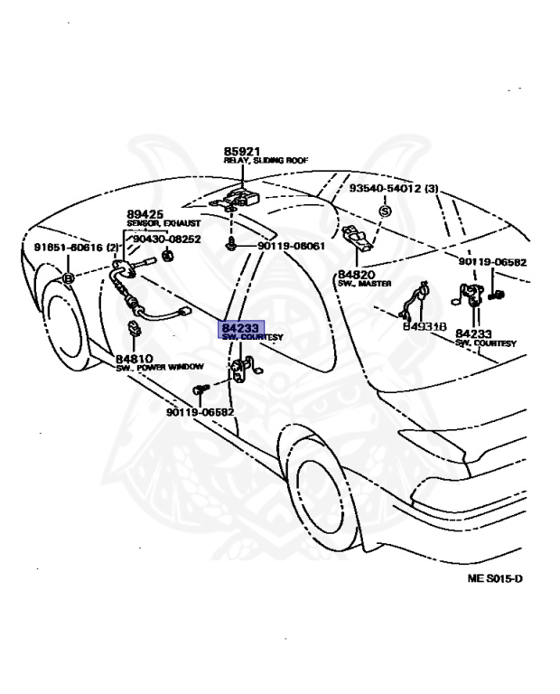 84231-32050 - Toyota - Switch Assy, Courtesy Lamp (for Front Door