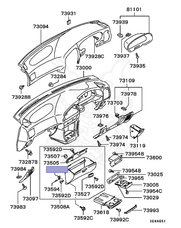 MB803593 - Mitsubishi - Hinge, Glovebox - Nengun Performance